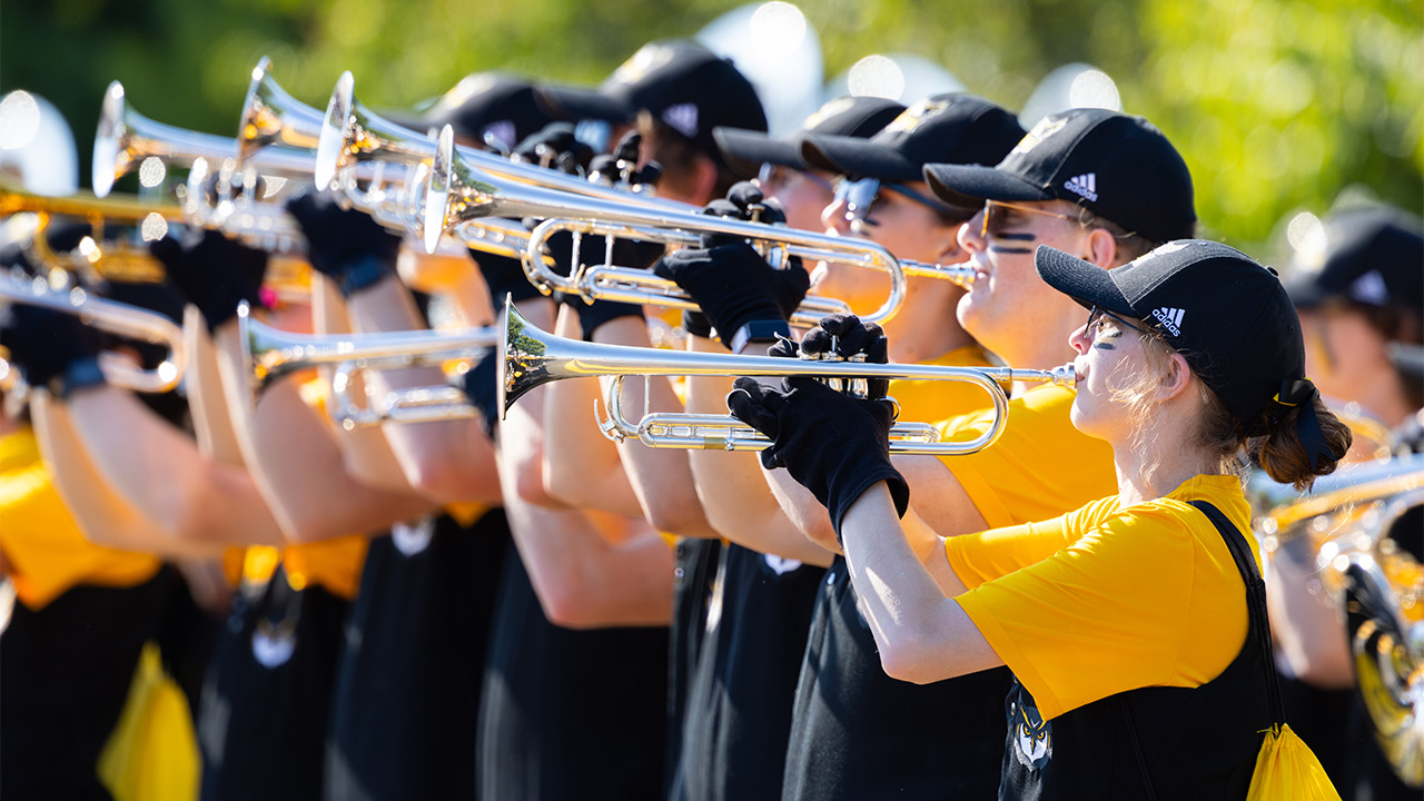 Trumpet band students